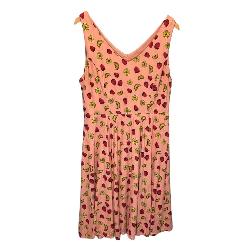 Eva Rose Novelty Fruit Print Sleeveless Fit & Flare Dress - size Large